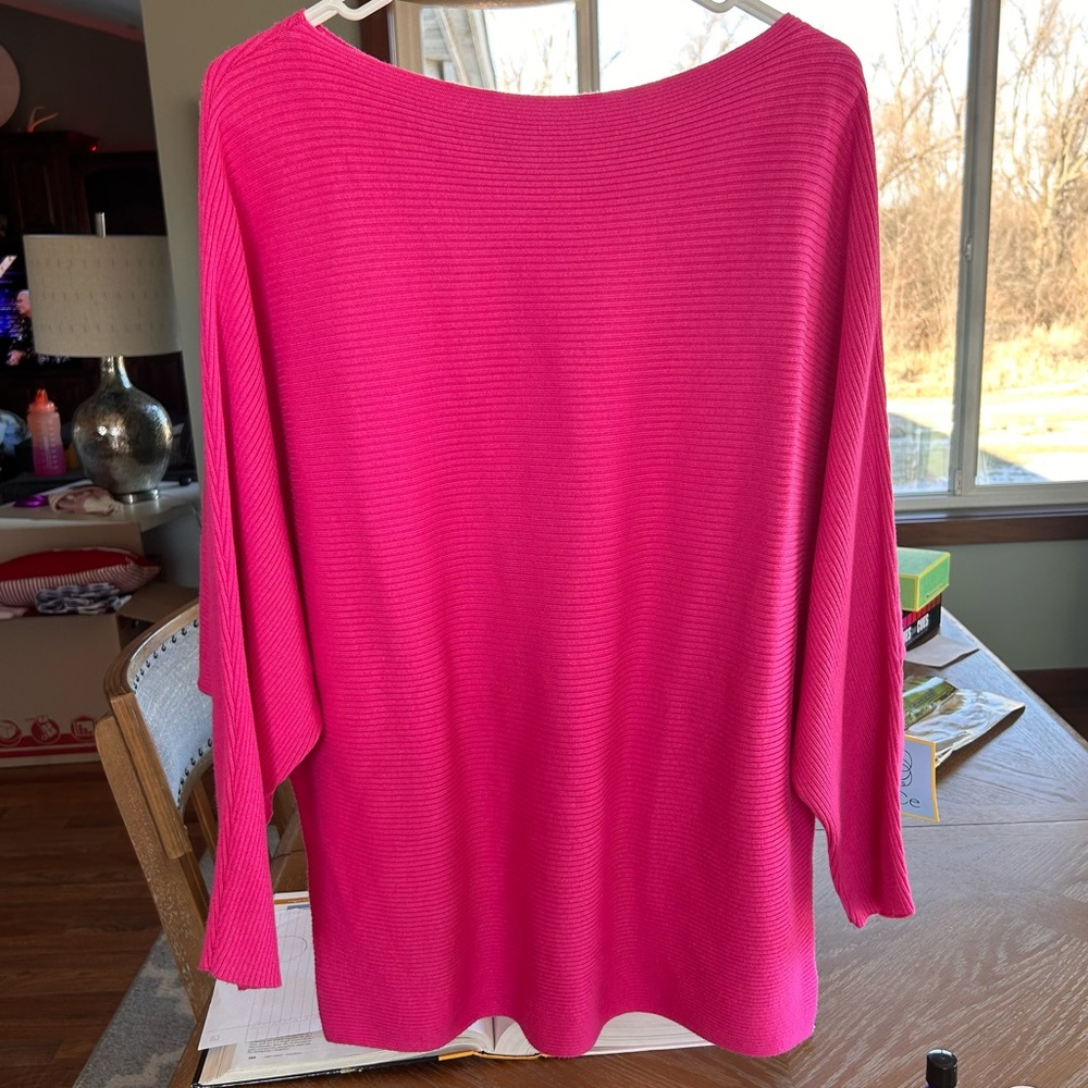 CeCe Pullover Knit Pink Dolman Long Sleeve